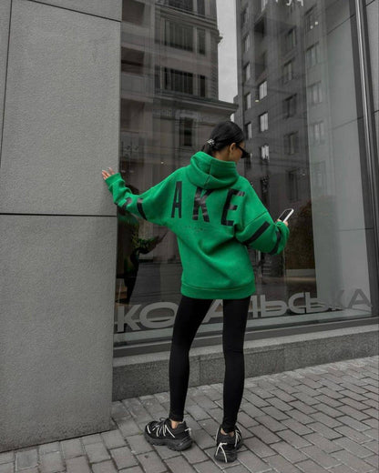 Fashionable Floral Printed Hooded Sweatshirt for Women