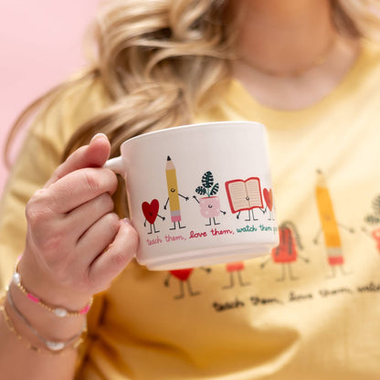 Teach Them Love Them Watch Them Grow Ceramic Mug - Cream