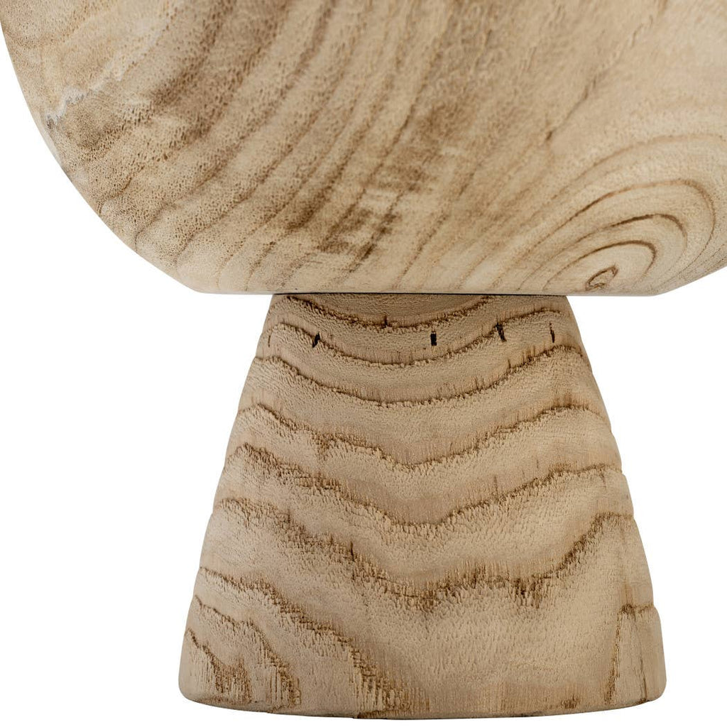Bowl - Brown Paulownia Wood with Pedestal Base, 8 in.