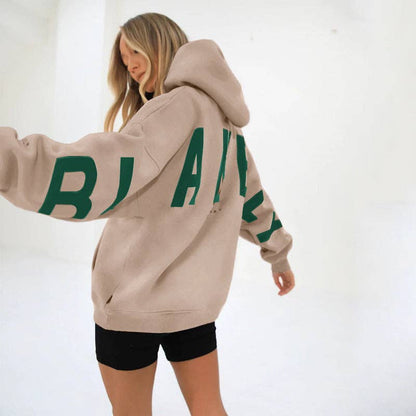 Fashionable Floral Printed Hooded Sweatshirt for Women