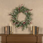 24" SNOWY EVERGREEN W/ RED BERRY WREATH