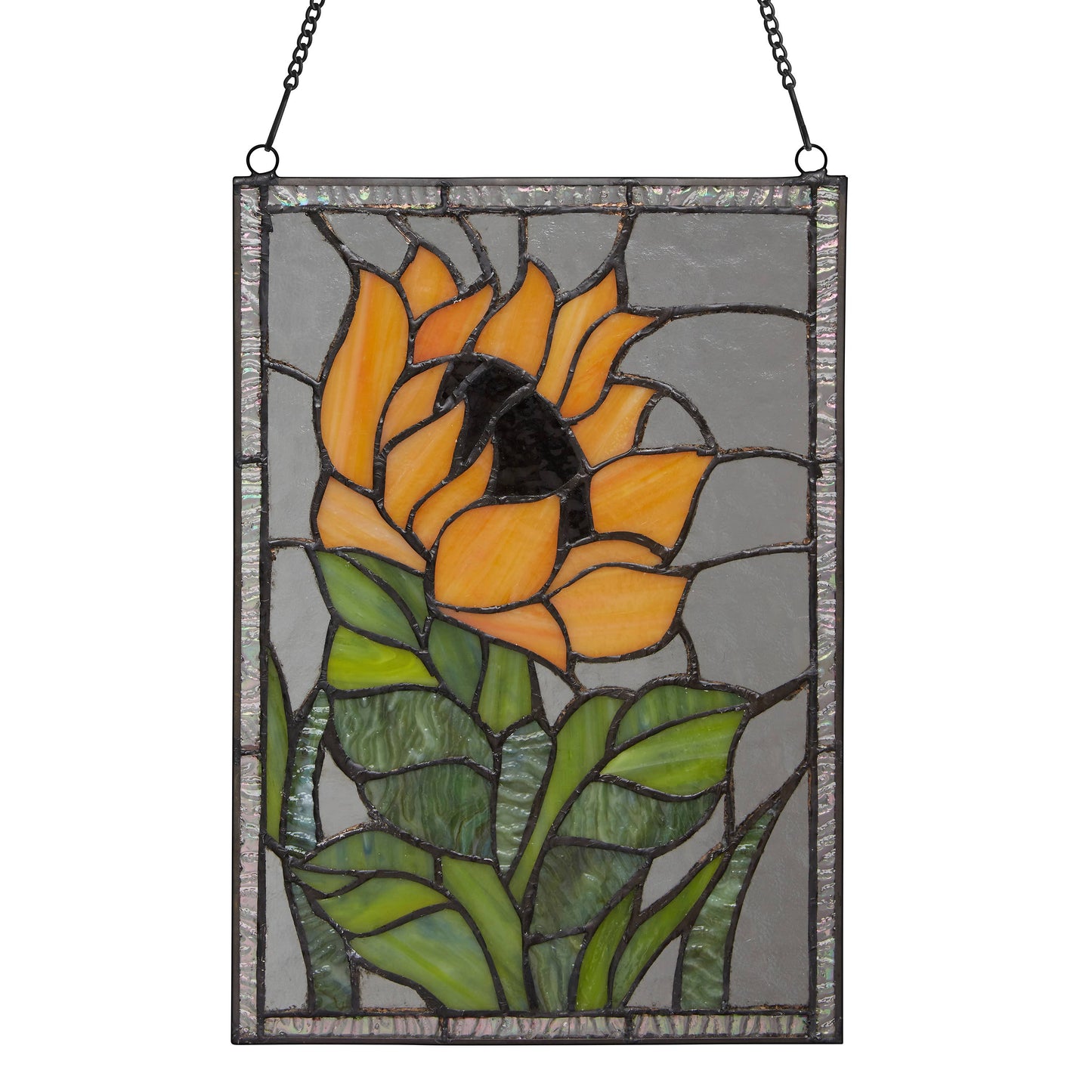 11.25”H Multicolored Sunflower Stained Glass Window Panel
