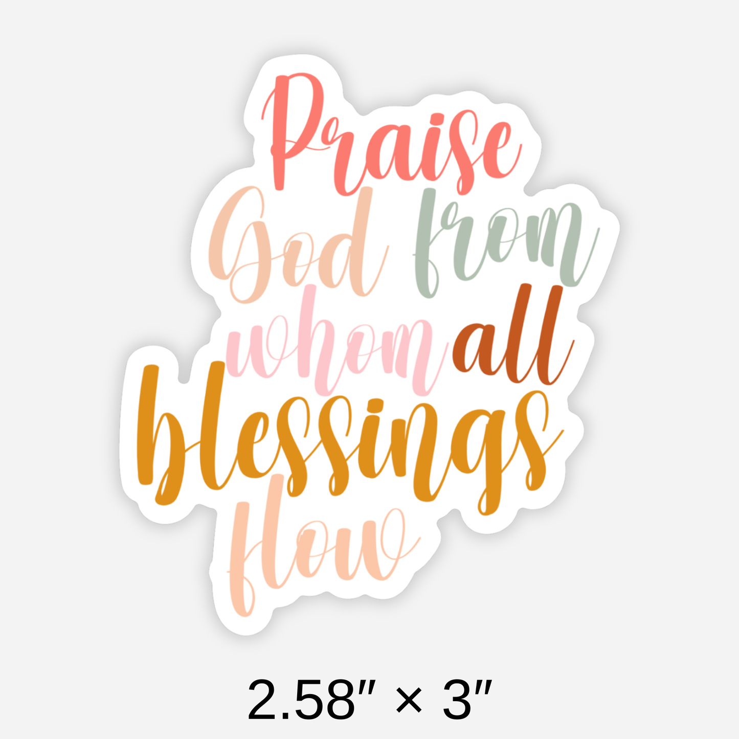 Praise God Blessings Sticker | Christian Stickers | Faith