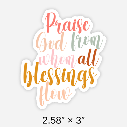 Praise God Blessings Sticker | Christian Stickers | Faith