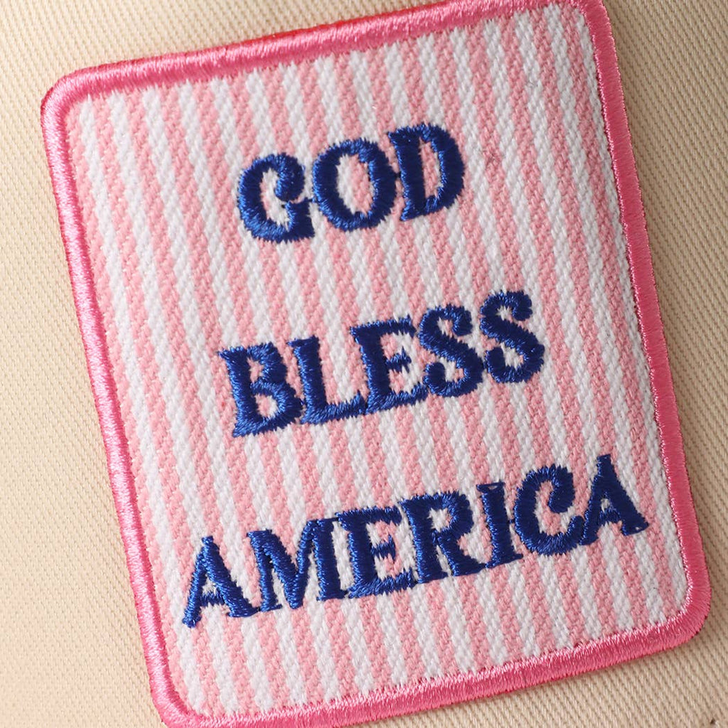 GOD BLESS AMERICA Embroidered Patch Two Tone Trucker Hat