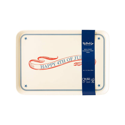 Happy 4th of July Reusable Bamboo Serving Tray