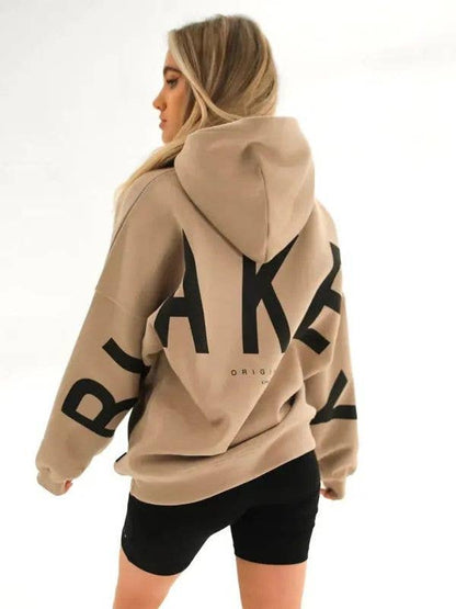Fashionable Floral Printed Hooded Sweatshirt for Women
