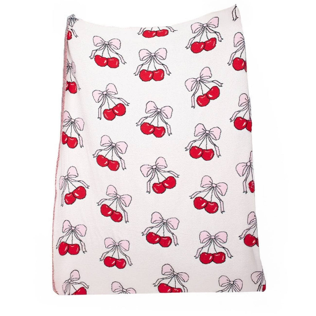 Cherry Bows All Over Soft Wholesale Blanket