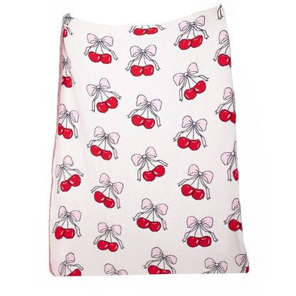 Cherry Bows All Over Soft Wholesale Blanket