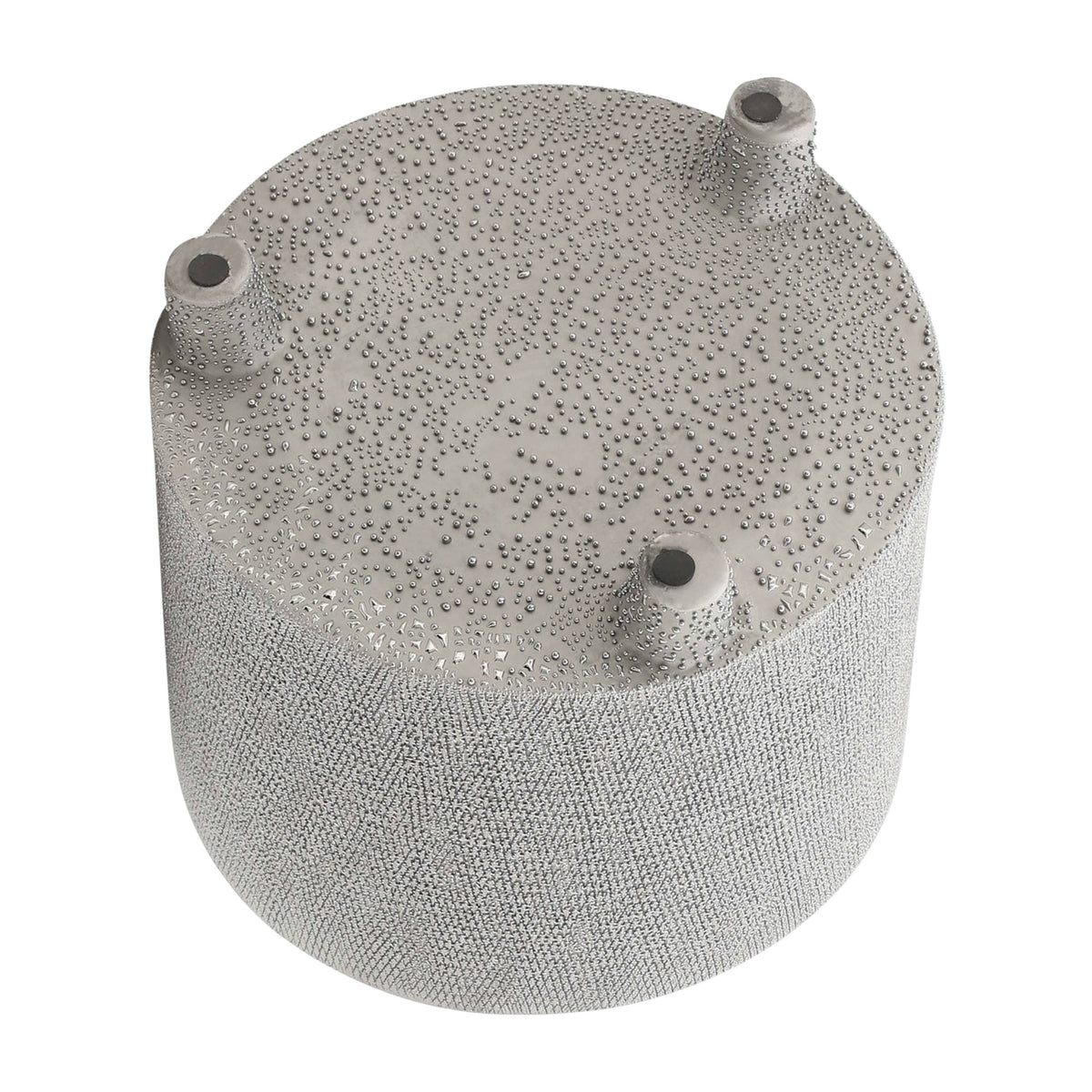 Planters Set of 2 - Silver Ceramic Footed Scratched, 6/8 in.