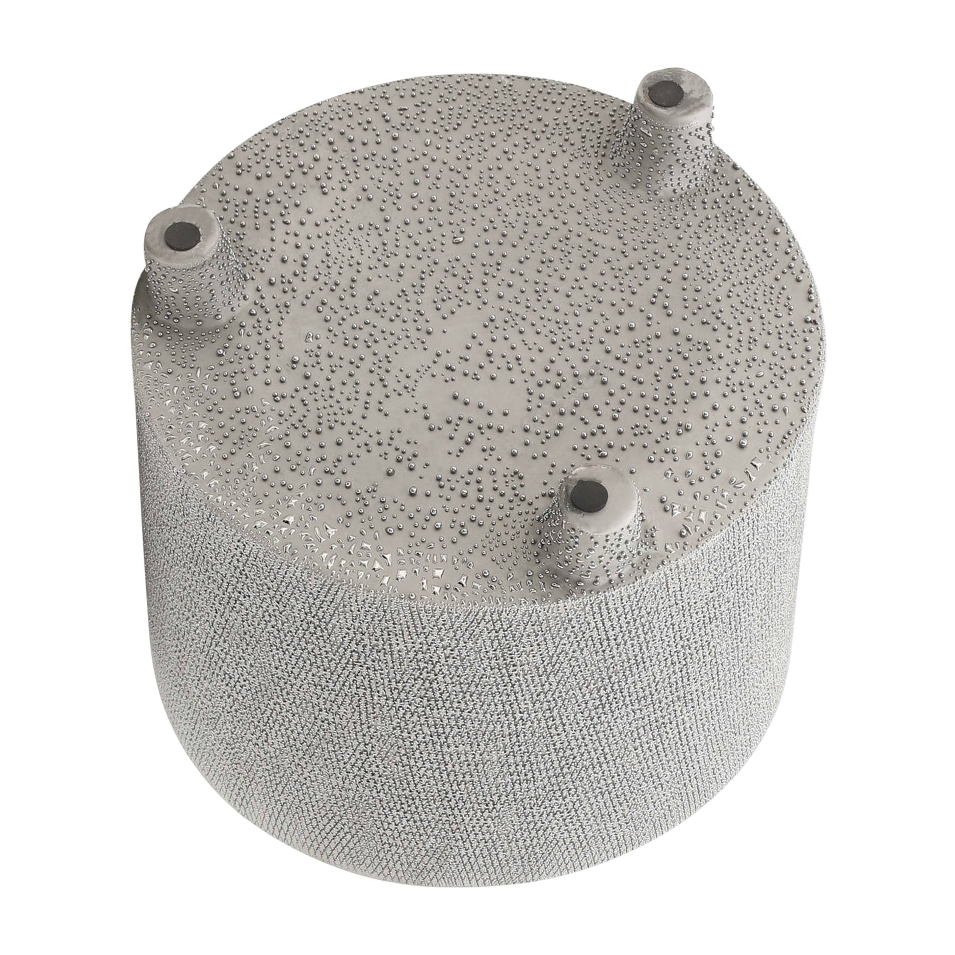 Planters Set of 2 - Silver Ceramic Footed Scratched, 6/8 in.
