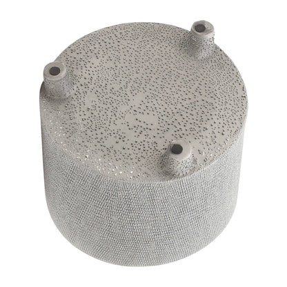 Planters Set of 2 - Silver Ceramic Footed Scratched, 6/8 in.