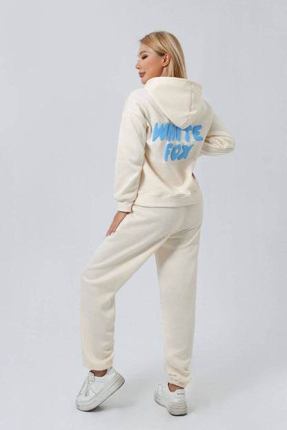 Fashionable Sports Hooded Sweatshirt Two-Piece Set