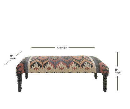 Handmade Natural Southwestern Upholstery Bench