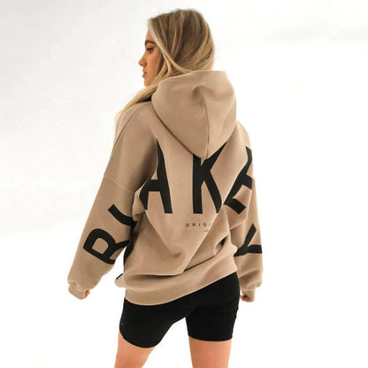 Fashionable Floral Printed Hooded Sweatshirt for Women