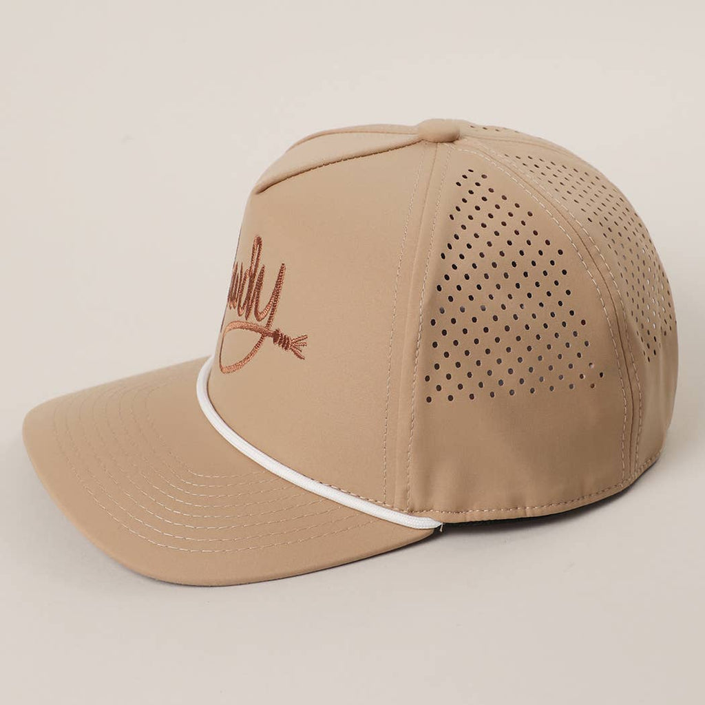 Howdy Embroidered Premium Materials Rope Strap Trucker Hat