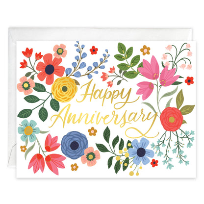 Anniversary Greeting Card - Summer Flowers