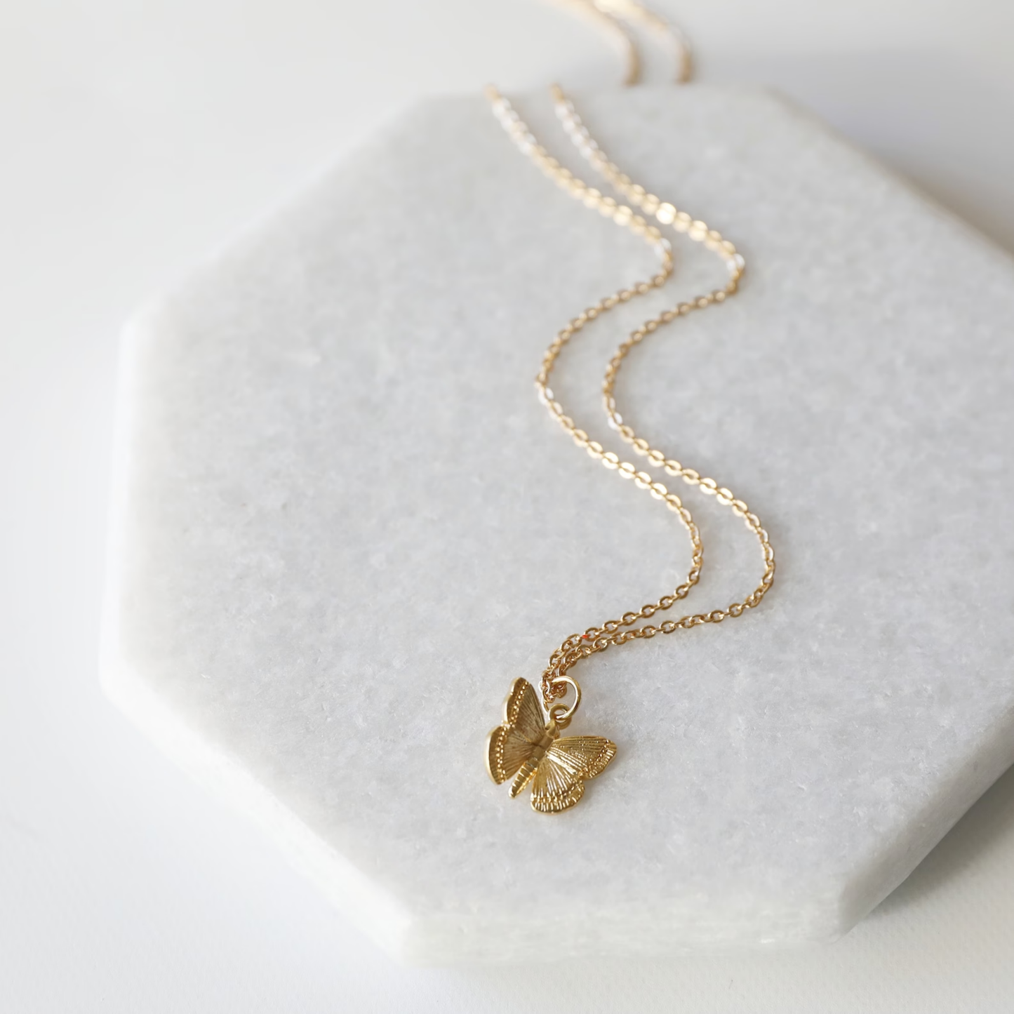 A New Creation 14k Gold Butterfly Inspirational Christian Ne