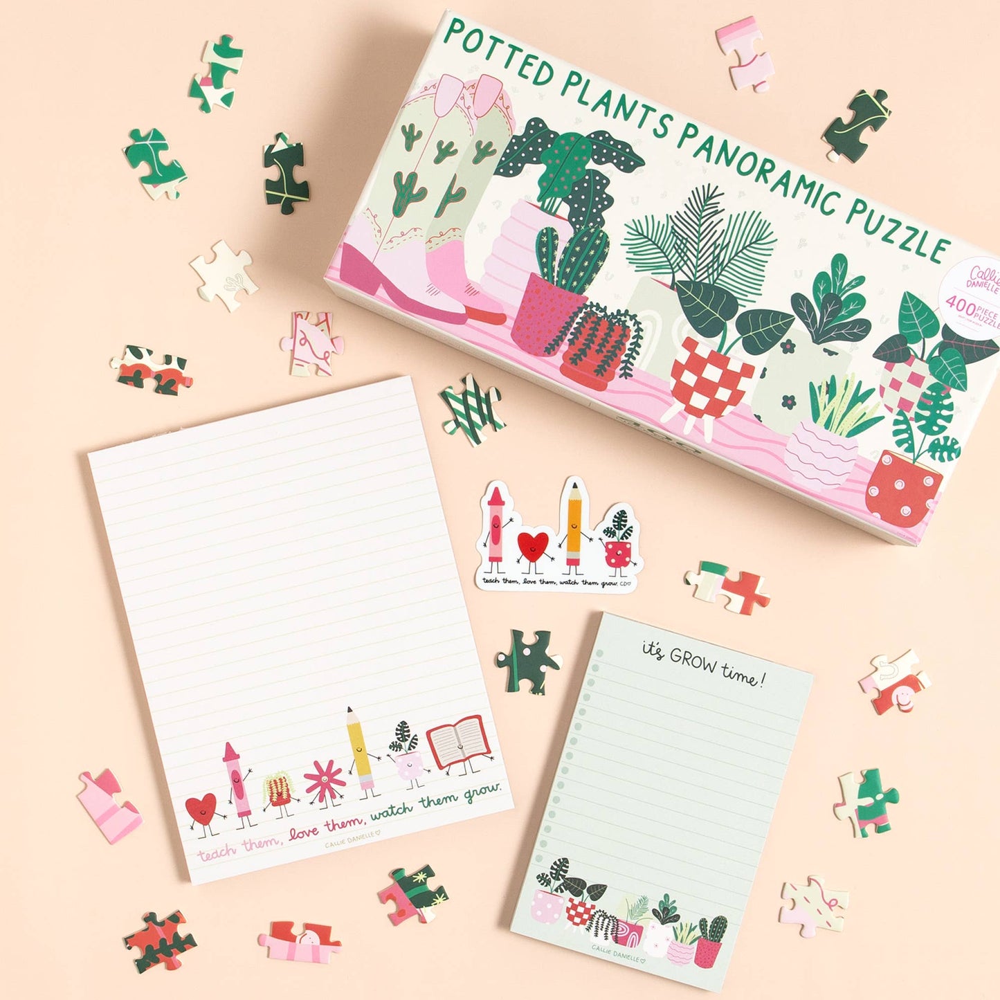 Potted Plants - 400 Piece Panoramic Jigsaw Puzzle