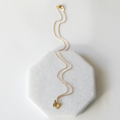 A New Creation 14k Gold Butterfly Inspirational Christian Ne