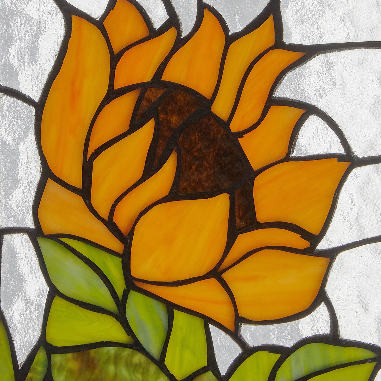 11.25”H Multicolored Sunflower Stained Glass Window Panel