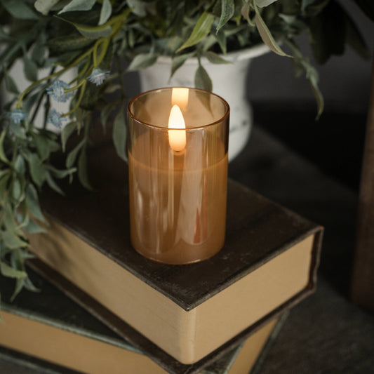 3" CHAMPAGNE GLASS 3D FLAME CANDLE
