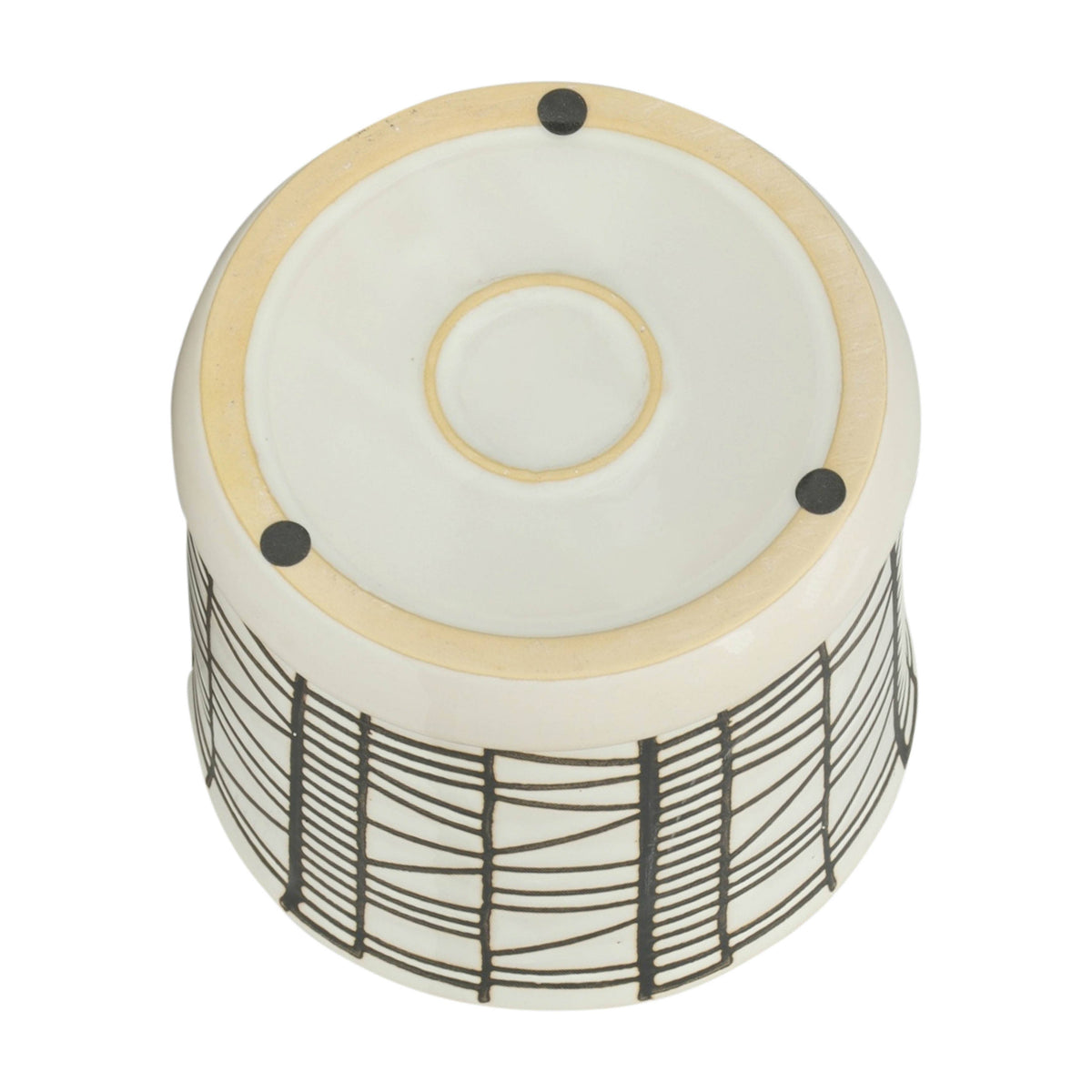Planters Set of 2 - Beige Ceramic Geometric Saucer, 6/8 in.