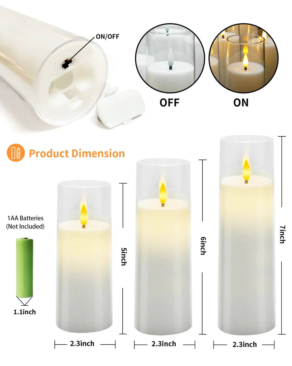 Flameless Acrylic Candle 8-Piece Set