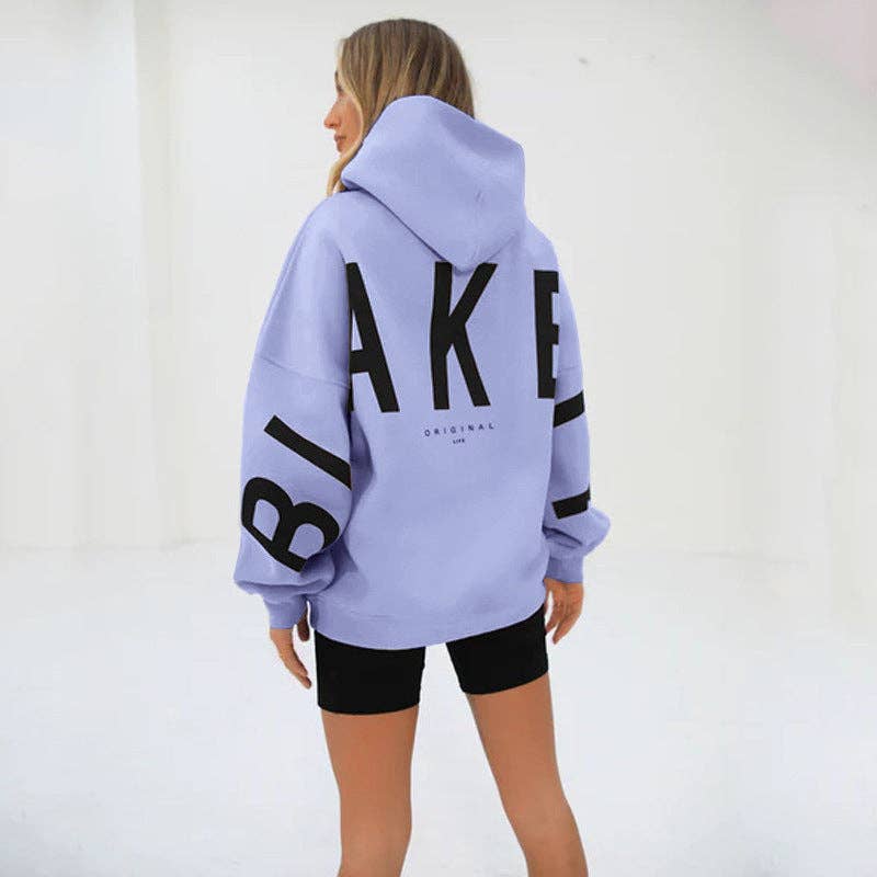 Fashionable Floral Printed Hooded Sweatshirt for Women
