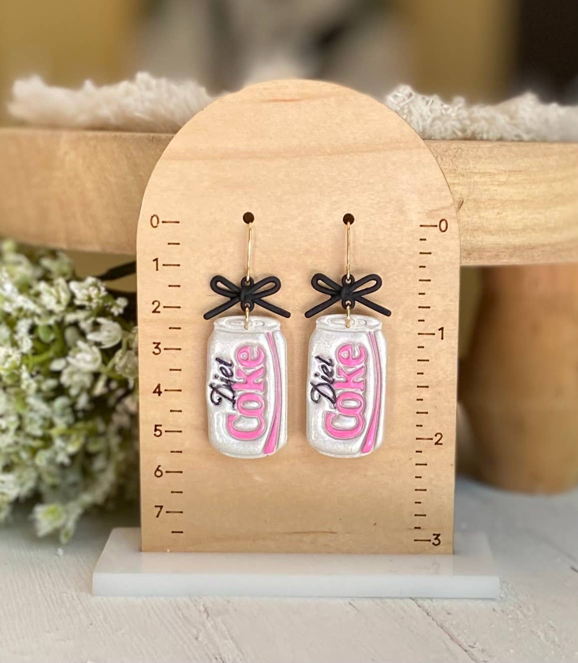 Diet Soda and Bow Earrings 
