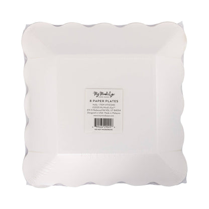 Holly Square Scalloped Plate
