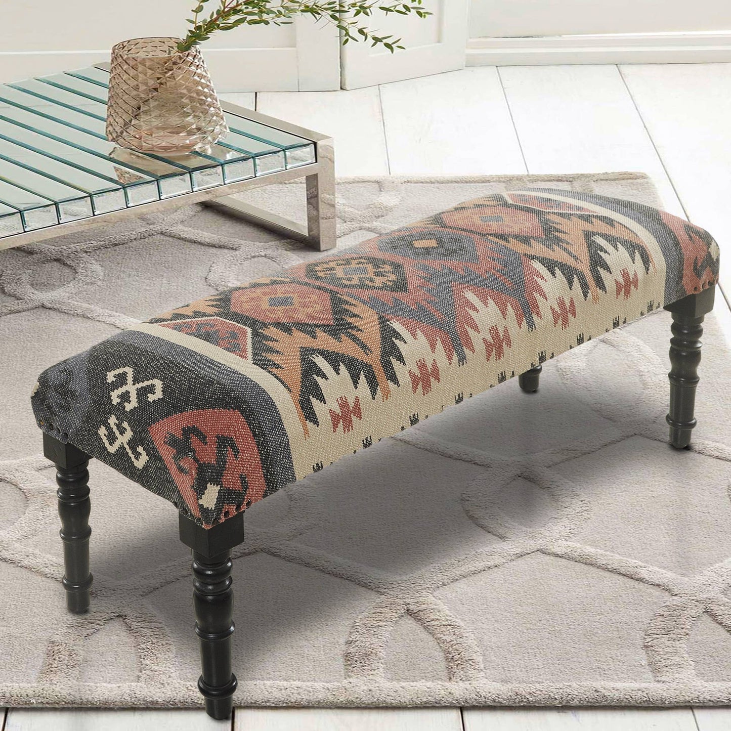 Handmade Natural Southwestern Upholstery Bench