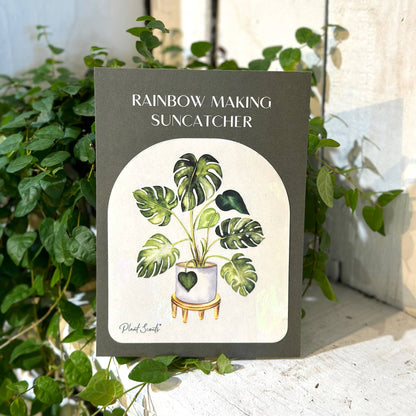 Rainbow Making Monstera Suncatcher Window Decal  Sticker