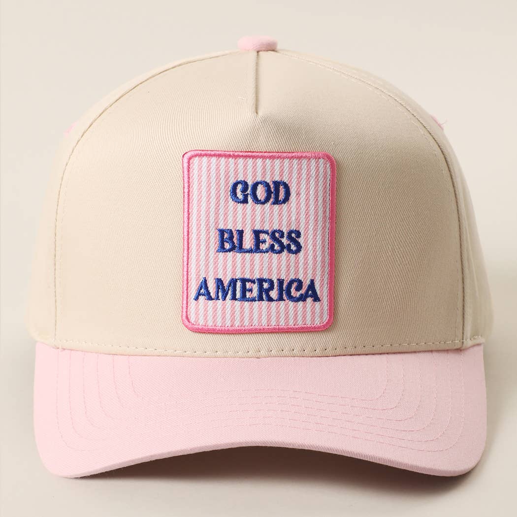 GOD BLESS AMERICA Embroidered Patch Two Tone Trucker Hat