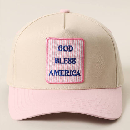 GOD BLESS AMERICA Embroidered Patch Two Tone Trucker Hat