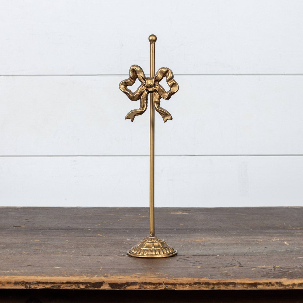 15.25" GOLD WREATH STAND W/ BOW