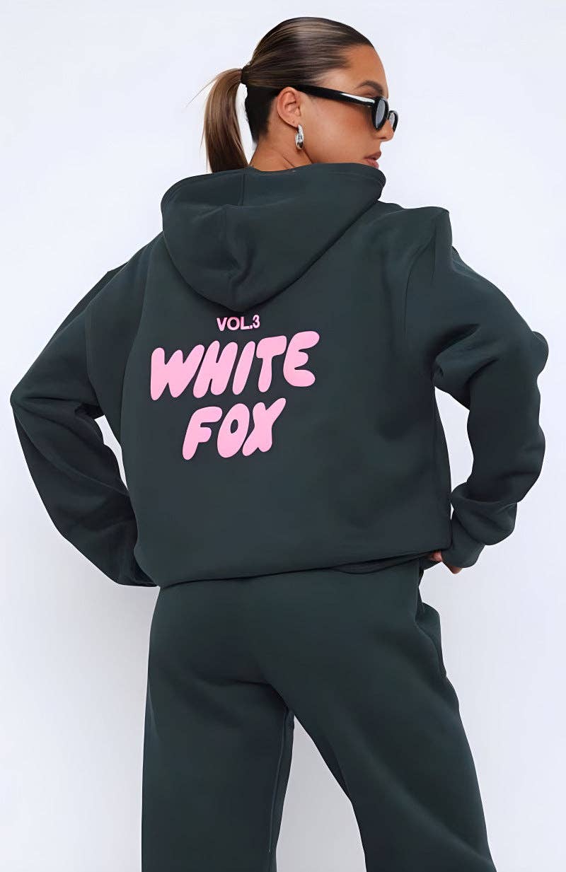 Fashionable Sports Hooded Sweatshirt Two-Piece Set