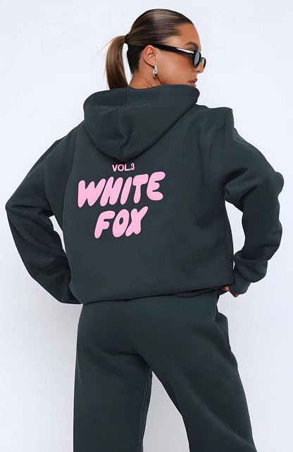 Fashionable Sports Hooded Sweatshirt Two-Piece Set
