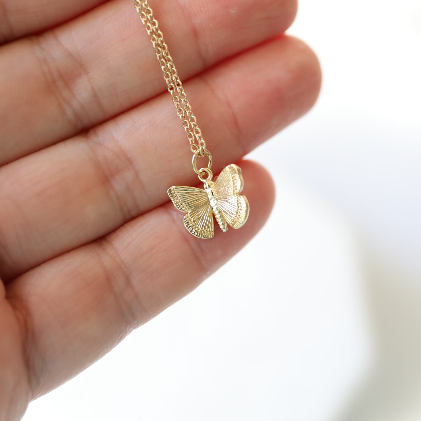 A New Creation 14k Gold Butterfly Inspirational Christian Ne