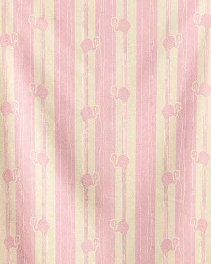 Flamingo Stripe Pink Beach Towel