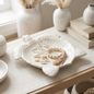 Sea Turtle Decorative Tray, Gypsum White 9"